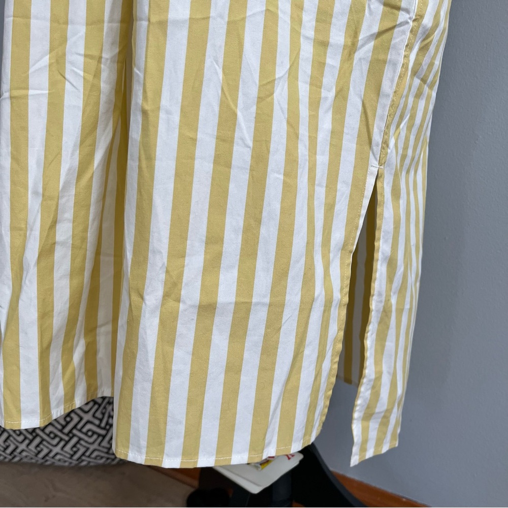 Everlane Cotton Popover Striped Midi Shirt Dress Size 4 Preppy Boxy Office - Picture 7 of 12